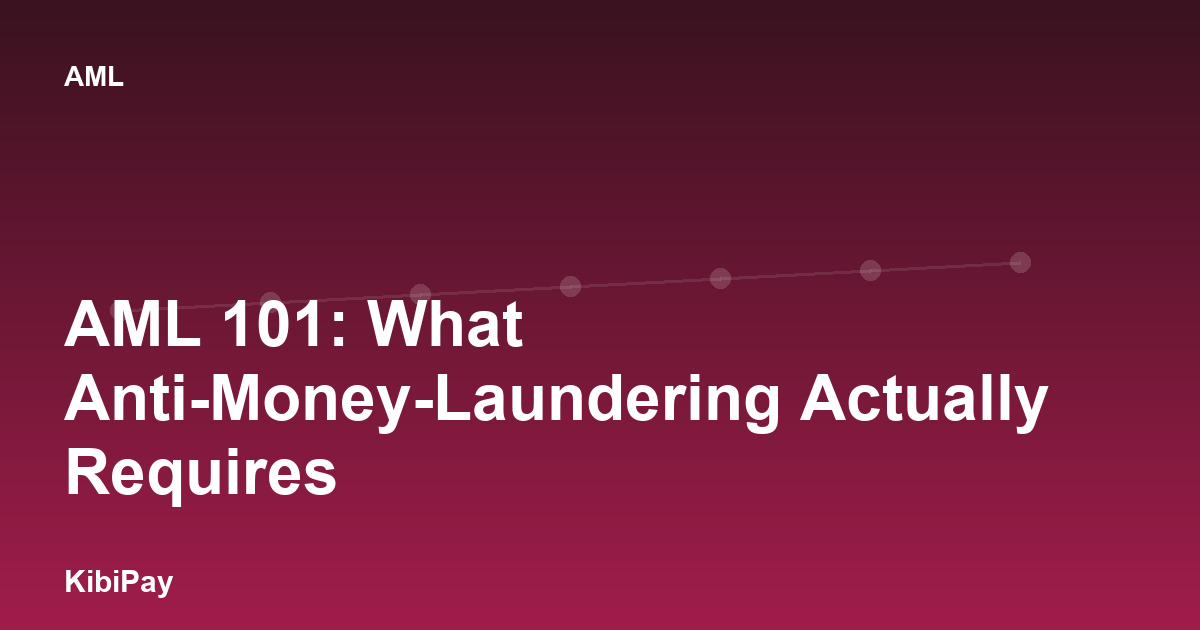 AML 101: What Anti-Money-Laundering Actually Requires