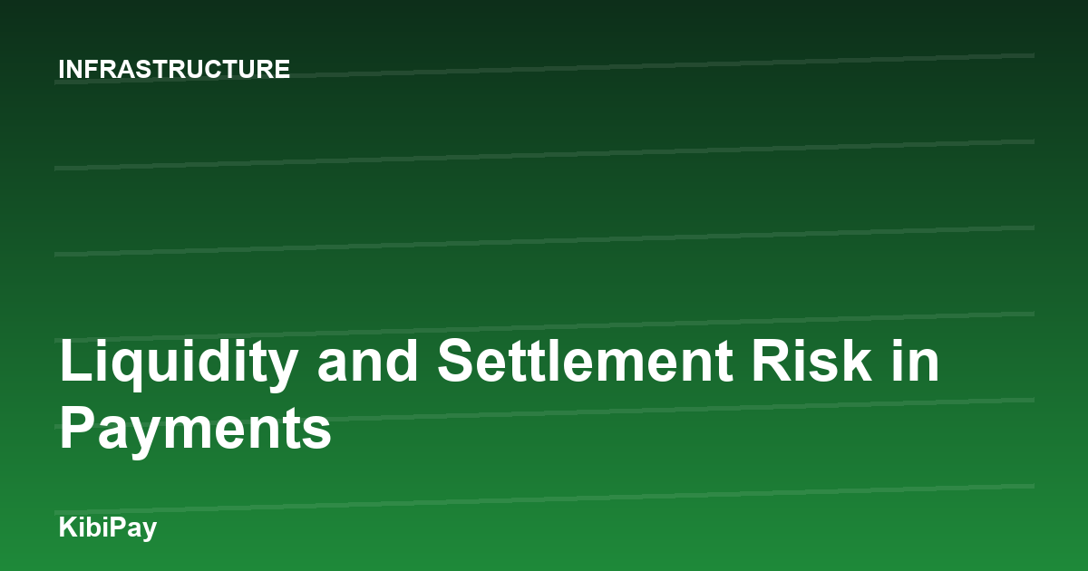 Liquidity and Settlement Risk in Payments