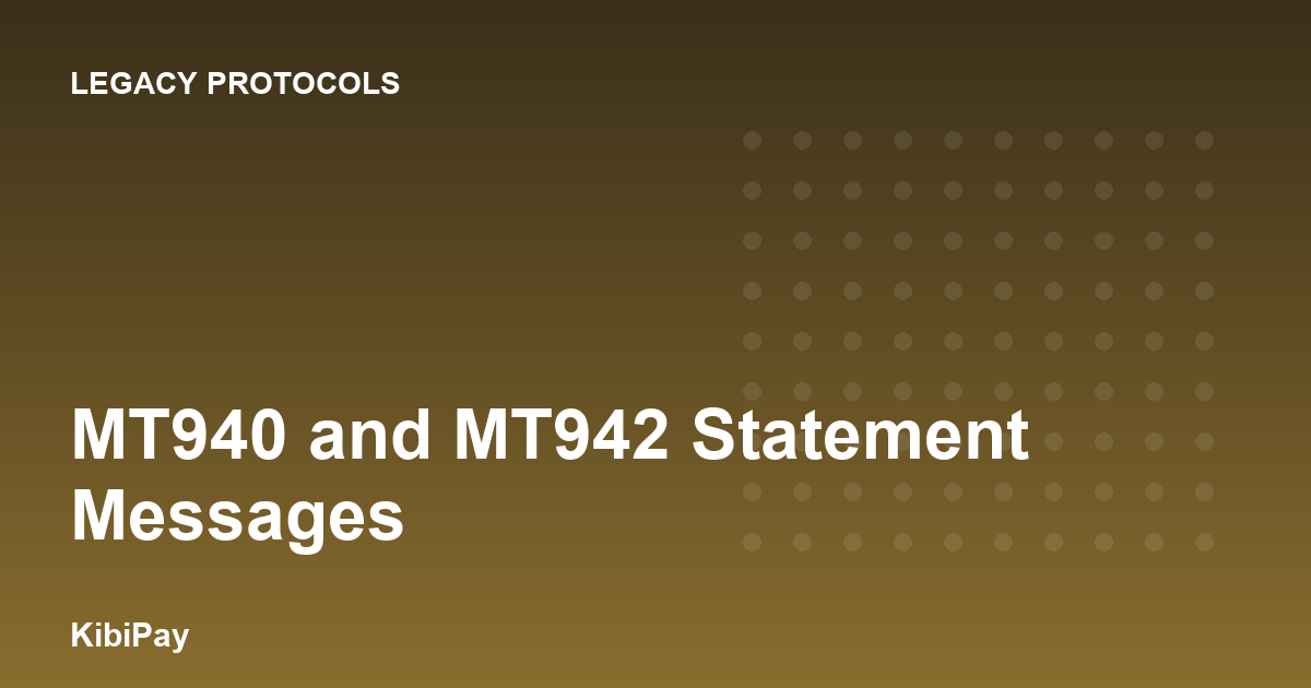 MT940 and MT942 Statement Messages