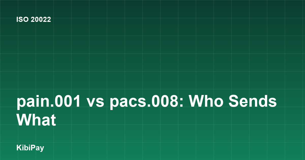 pain.001 vs pacs.008: Who Sends What
