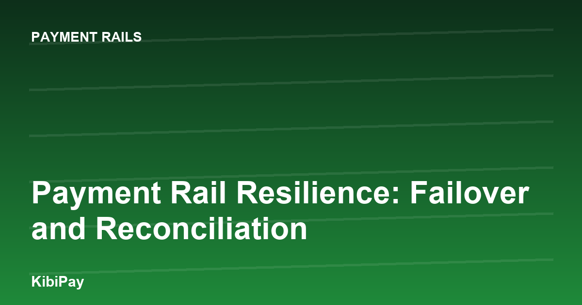 Payment Rail Resilience: Failover and Reconciliation