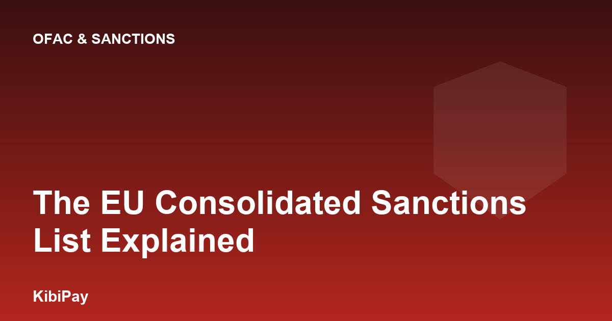 The EU Consolidated Sanctions List Explained